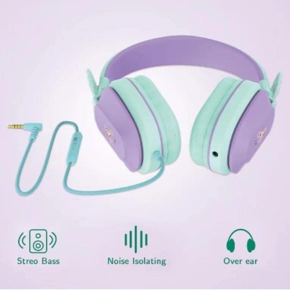 Kids Headphones - Wired - Stereo - Safe Volume Limiter - Foldable - Share Port - Picture 4 of 13